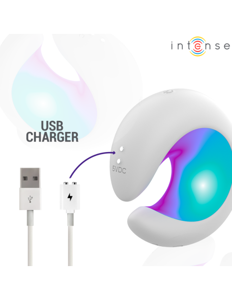 INTENSE ASTON ESTIMULADOR DE CLATORIS POR SUCCIAN Y VIBRACIAN RECARGABLE USB BLANCO