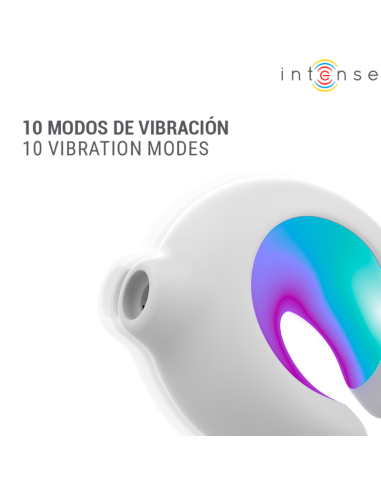 INTENSE ASTON ESTIMULADOR DE CLATORIS POR SUCCIAN Y VIBRACIAN RECARGABLE USB BLANCO