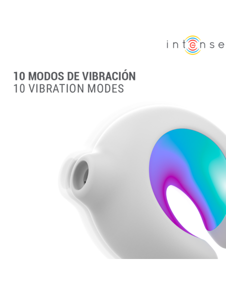 INTENSE ASTON ESTIMULADOR DE CLATORIS POR SUCCIAN Y VIBRACIAN RECARGABLE USB BLANCO