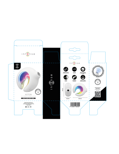 INTENSE ASTON ESTIMULADOR DE CLATORIS POR SUCCIAN Y VIBRACIAN RECARGABLE USB BLANCO