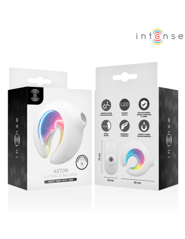 INTENSE ASTON ESTIMULADOR DE CLATORIS POR SUCCIAN Y VIBRACIAN RECARGABLE USB BLANCO