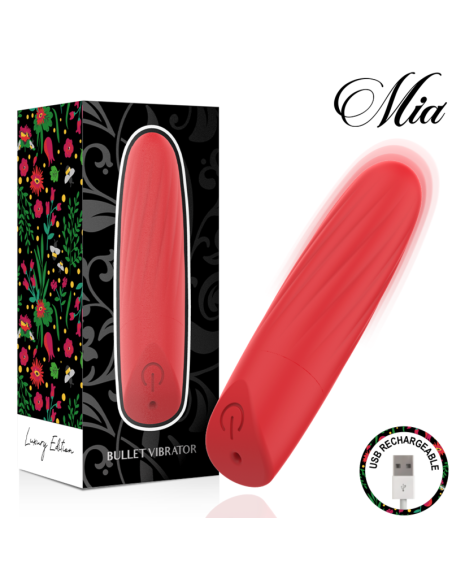 MIA LUCY ELLEN MINI VIBRADOR RECARGABLE USB ROJO