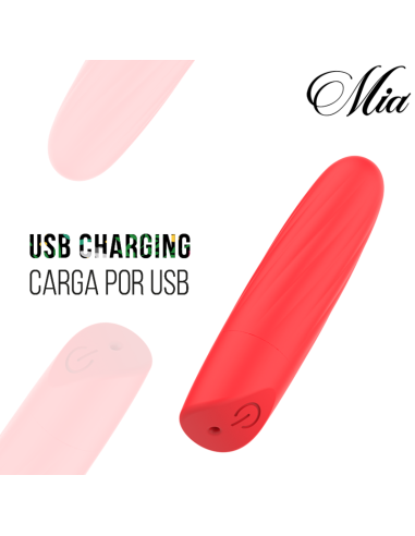 MIA LUCY ELLEN MINI VIBRADOR RECARGABLE USB ROJO