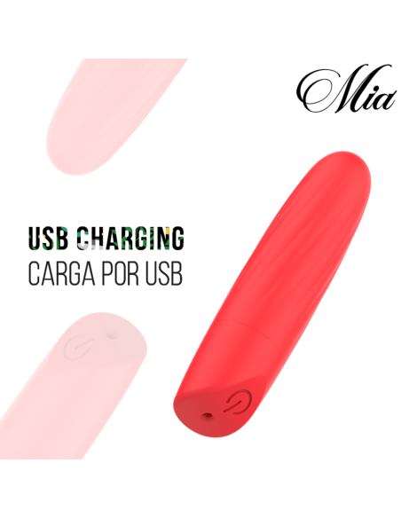 MIA LUCY ELLEN MINI VIBRADOR RECARGABLE USB ROJO