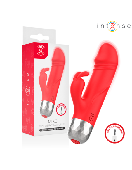 INTENSE MIKE MINI VIBRADOR RABBIT RECARGABLE USB ROJO