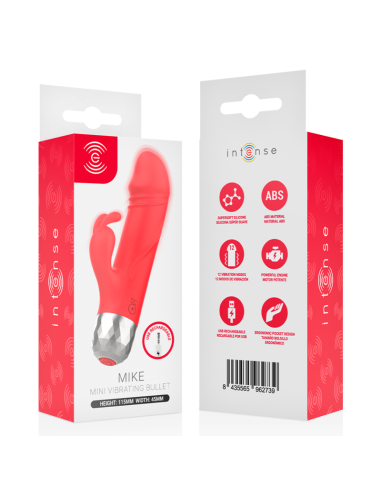 INTENSE MIKE MINI VIBRADOR RABBIT RECARGABLE USB ROJO