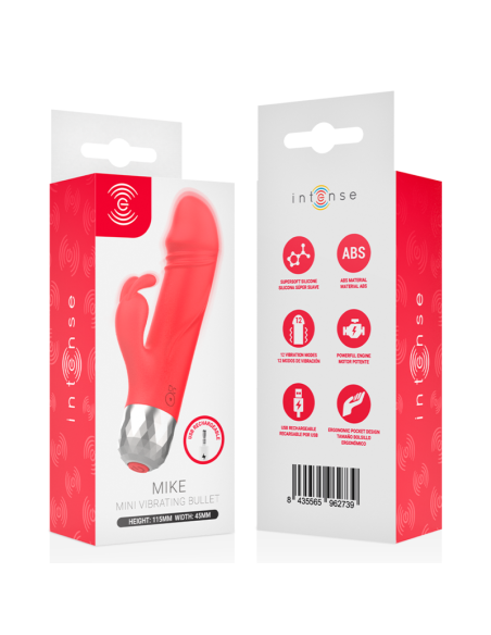 INTENSE MIKE MINI VIBRADOR RABBIT RECARGABLE USB ROJO