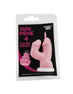 DIABLO PICANTE VELA PENE EN FORMA DE NAMERO 4 COLOR ROSA