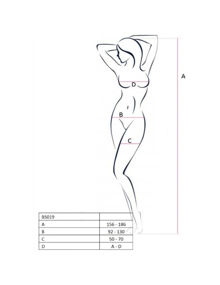 PASSION WOMAN BS019 BODYSTOCKING NEGRO TALLA UNICA