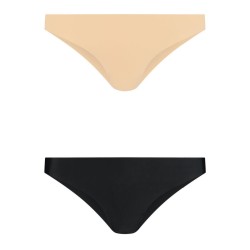 BYE BRA PACK 2 BRASILENAS NEGRAS Y BEIGE M 2