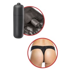 FETISH FANTASY TANGA DE ENCAJE NEGRO CON VIBRADOR 2
