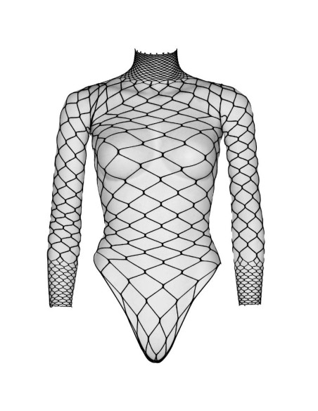 LEG AVENUE TEDDY CUERPO DE RED MANGA LARGA NEGRO S M