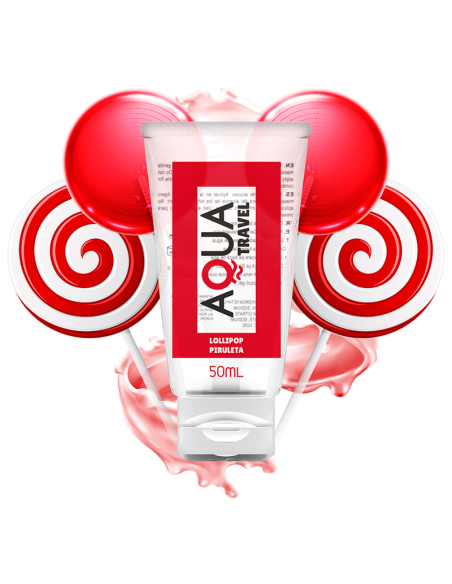 AQUA TRAVEL LUBRICANTE BASE AGUA SABOR PIRULETA 50 ML