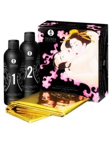 SHUNGA GEL DE MASAJE EROTICO CUERPO A CUERPO ORIENTAL FRESAS Y CHAMPAGNE