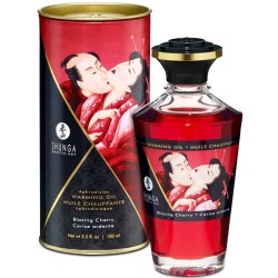 SHUNGA ACEITE MASAJE EFECTO CALOR SABOR INTENSO CEREZA 100 ML