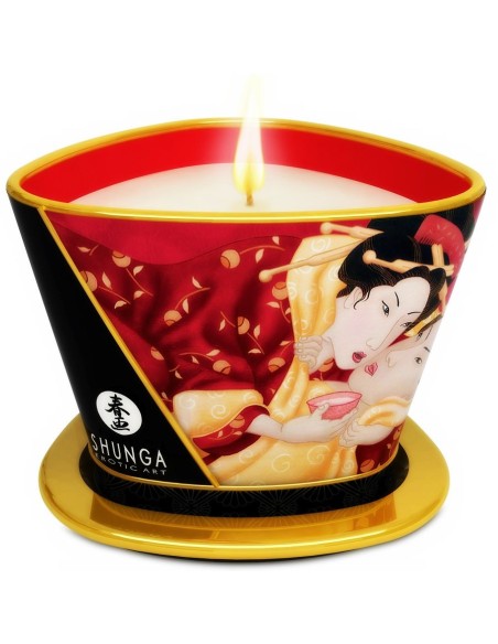 SHUNGA MINI CARESS BY CANDELIGHT VELA MASAJE FRESA Y VINO 170ML