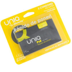 UNIQ PULL PRESERVATIVOS CON TIRAS SIN LATEX 3 UNIDADES 2