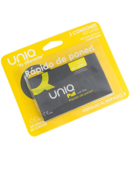 UNIQ PULL CON TIRAS PRESERVATIVO SIN LATEX 3UDS