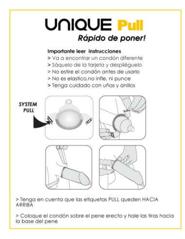 UNIQ PULL CON TIRAS PRESERVATIVO SIN LATEX 3UDS