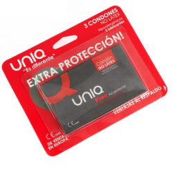 UNIQ FREE PRESERVATIVOS CON ARO PROTECTOR SIN LATEX 3 UNIDADES 2