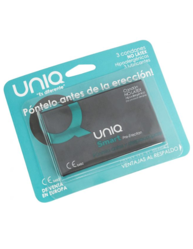 UNIQ SMART PRE ERECCIoN PRESERVATIVO SIN LATEX 3UDS