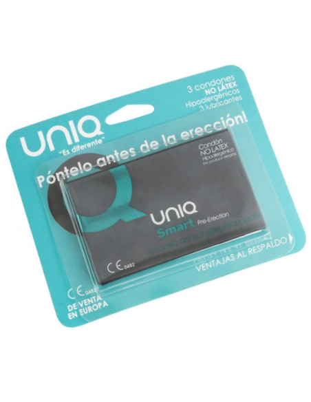 UNIQ SMART PRE ERECCIoN PRESERVATIVO SIN LATEX 3UDS
