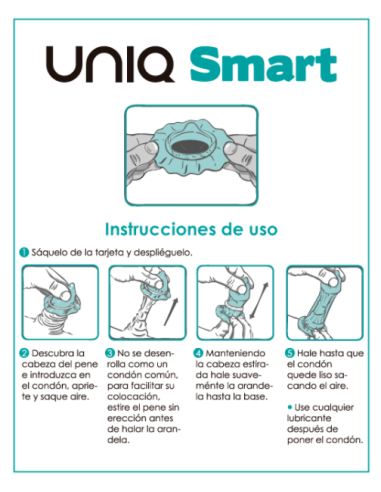 UNIQ SMART PRE ERECCIoN PRESERVATIVO SIN LATEX 3UDS