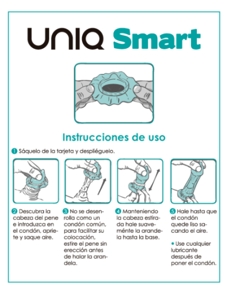 UNIQ SMART PRE ERECCIoN PRESERVATIVO SIN LATEX 3UDS