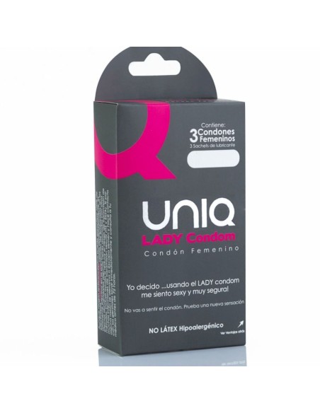 UNIQUE CONDOM FEMENINO CON LIGUERO SIN LATEX 3UDS