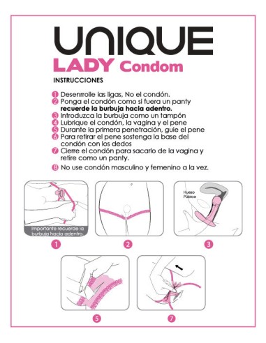 UNIQUE CONDOM FEMENINO CON LIGUERO SIN LATEX 3UDS