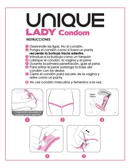 UNIQUE CONDOM FEMENINO CON LIGUERO SIN LATEX 3UDS