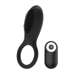 COQUETTE ANILLO VIBRADOR CONTROL REMOTO RECARGABLE NEGRO GOLD 2