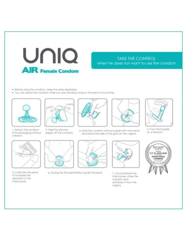 UNIQ AIR CONDOM PRESERVATIVO FEMENINO 3 UNIDADES