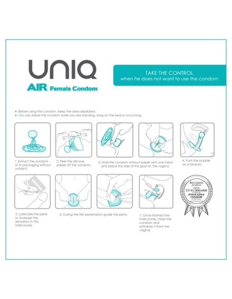 UNIQ AIR CONDOM PRESERVATIVO FEMENINO 3 UNIDADES