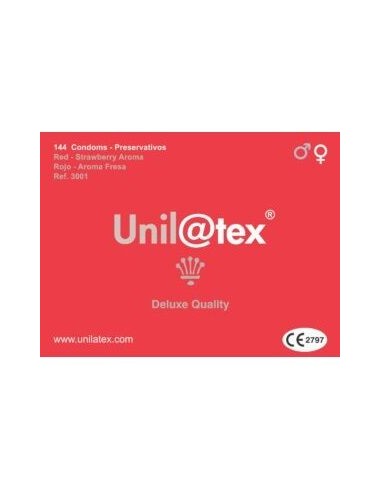UNILATEX PRESERVATIVOS ROJOS FRESA 144 UDS