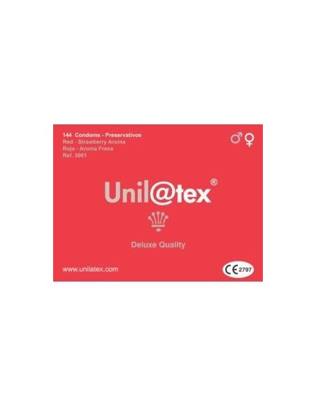 UNILATEX PRESERVATIVOS ROJOS FRESA 144 UDS