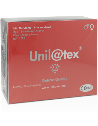 UNILATEX PRESERVATIVOS ROJOS FRESA 144 UDS
