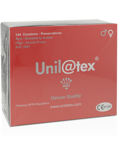 UNILATEX PRESERVATIVOS ROJOS FRESA 144 UDS