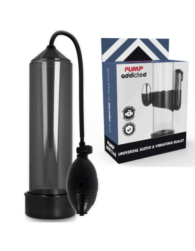 PUMP ADDICTED BOMBA ERECCIoN RX3 NEGRO CON VIBRADOR