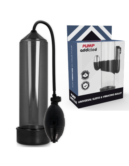 PUMP ADDICTED BOMBA ERECCIoN RX3 NEGRO CON VIBRADOR