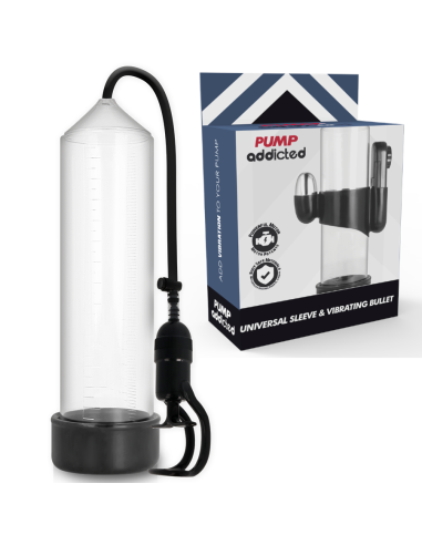 PUMP ADDICTED BOMBA ERECCIoN RX5 TRANSPARENTE CON VIBRADOR