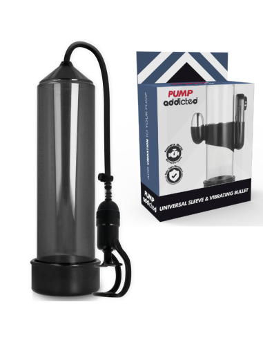PUMP ADDICTED BOMBA ERECCIoN RX5 NEGRO CON VIBRADOR