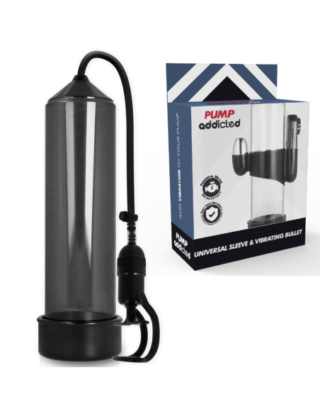 PUMP ADDICTED BOMBA ERECCIoN RX5 NEGRO CON VIBRADOR