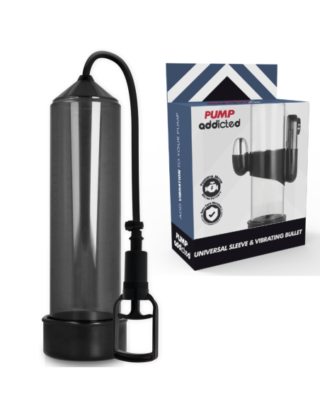 PUMP ADDICTED BOMBA ERECCIoN RX7 NEGRO CON VIBRADOR