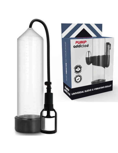 PUMP ADDICTED BOMBA ERECCIoN RX7 TRANSPARENTE CON VIBRADOR