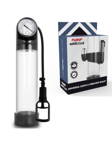 PUMP ADDICTED BOMBA ERECCIoN RX9 TRANSPARENTE CON VIBRADOR