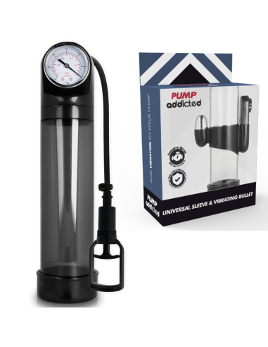 PUMP ADDICTED BOMBA ERECCIoN RX9 NEGRO CON VIBRADOR