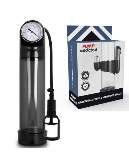 PUMP ADDICTED BOMBA ERECCIoN RX9 NEGRO CON VIBRADOR