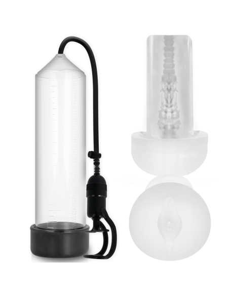 PUMP ADDICTED BOMBA ERECCIoN RX5 TRANSPARENTE CON MASTURBADOR