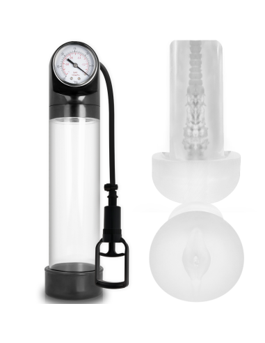 PUMP ADDICTED BOMBA ERECCIoN RX9 TRANSPARENTE CON MASTURBADOR
